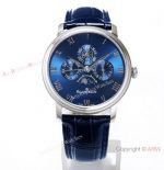 Swiss Blancpain Perpetual Calendar Watch Bright blue Dial 42mm